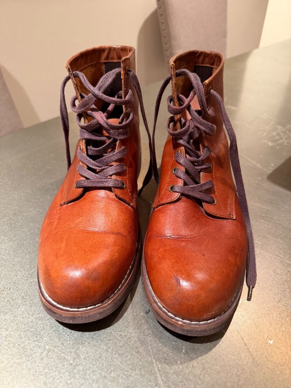 Express Men's Lace-Up Fashion Boots Brown 10.5